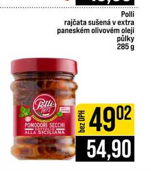 Polli rajčata sušená v extra paneském olivovém oleji půlky 285 g