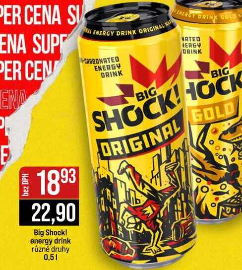 Big Shock! energy drink různé druhy 0,5l