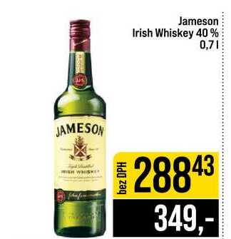 Jameson Irish Whiskey 40% 0,7l