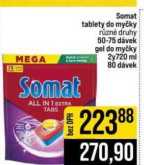 Somat tablety do myčky různé druhy 50-75 dávek 