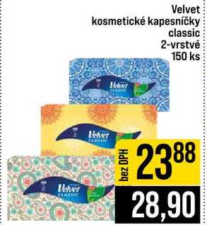 Velvet kosmetické kapesníčky classic 2-vrstvé 150 ks