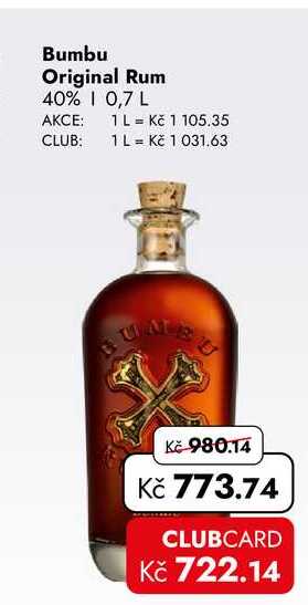 Bumbu Original Rum 40% 0,7 L