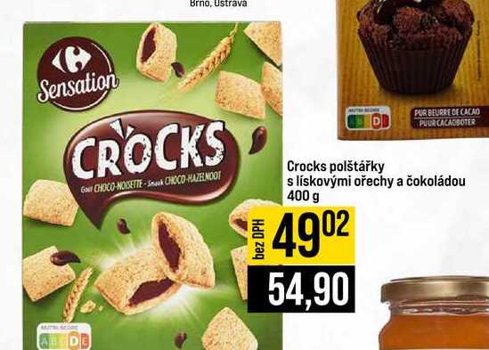 Crocks polštářky s lískovými ořechy a čokoládou 400 g