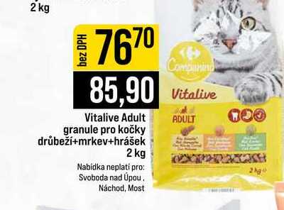 Vitalive Adult granule pro kočky drůbeží+mrkev+hrášek 2 kg