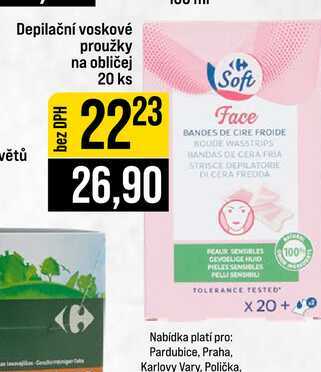 Depilační voskové proužky na obličej 20 ks JIP