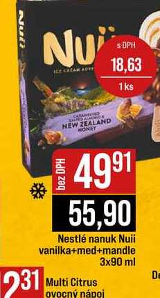 Nestlé nanuk Nuii vanilka+med+mandle 3x90 ml