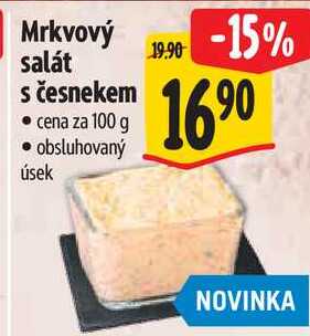 Mrkvový salát s česnekem, cena za 100 g