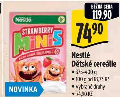 Nestlé Dětské cereálie, 375-400 g
