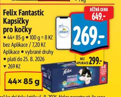 Felix Fantastic Kapsičky pro kočky 44x 85 g 