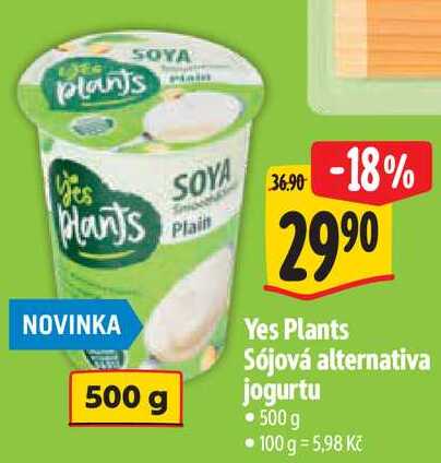Yes Plants Sójová alternativa jogurtu, 500 g