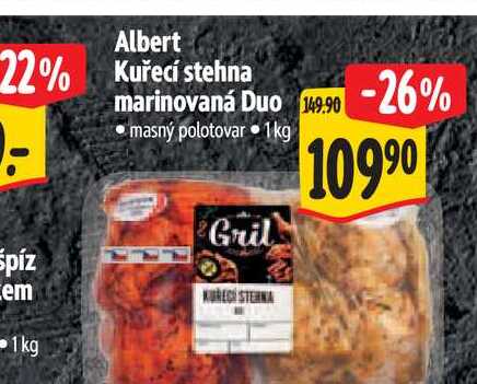 Albert Kuřecí stehna marinovaná Duo 1 kg