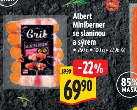Albert Miniberner se slaninou a sýrem 250 g