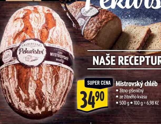   Mistrovský chléb  žitno-pšeničný 500 g