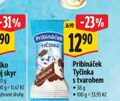 Pribináček Tyčinka s tvarohem 38 g