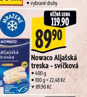 Nowaco Aljašská treska svíčková 400 g
