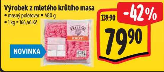 Výrobek z mletého krůtího masa, 480 g