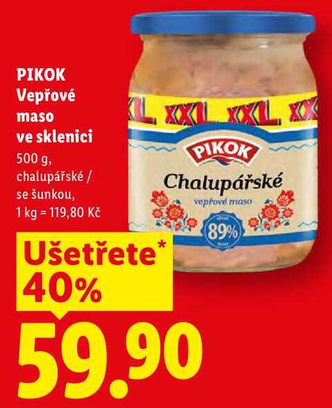 PIKOK Vepřové maso ve sklenici, 500 g