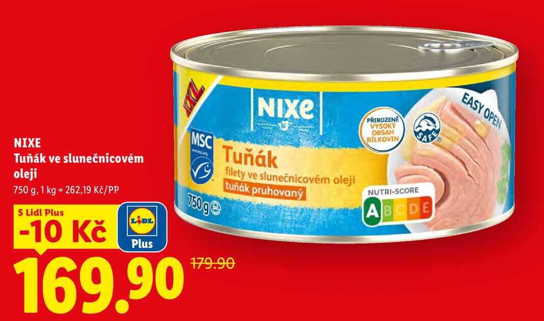 NIXE Tuňák filety ve slunečnicovém oleji, 750 g