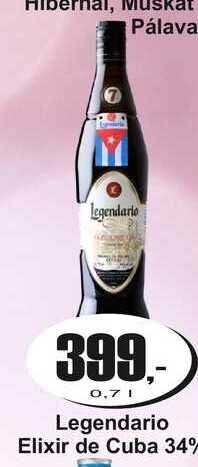 Legendario Elixir de Cuba 34% 0,7 L