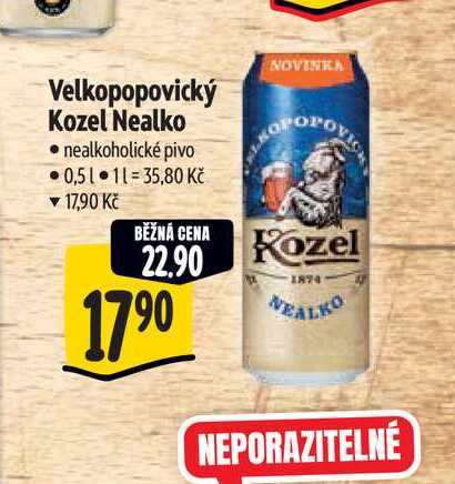 Velkopopovický Kozel Nealko 0,5 l