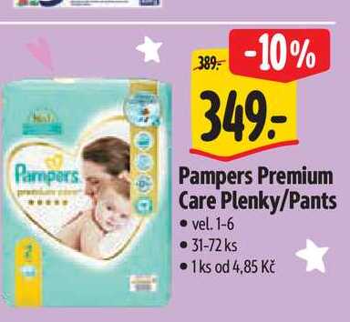 Pampers Premium Care Plenky/Pants vel. 1-6 31-72 ks