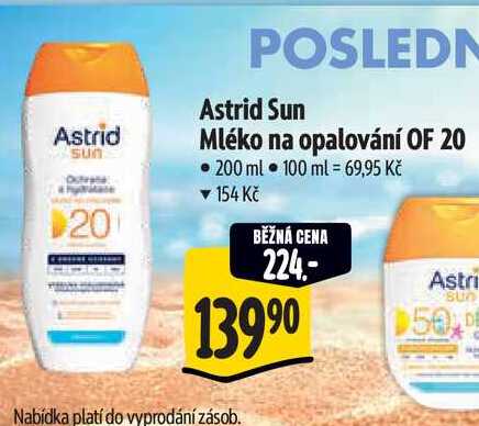 Astrid Sun Mléko na opalování OF 20 200 ml