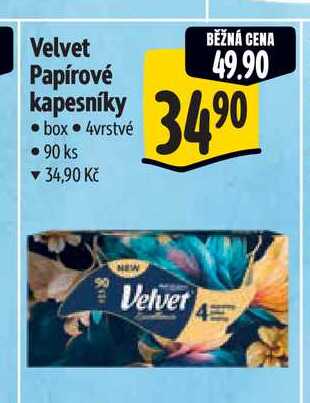 Velvet Papírové kapesníky box 4vrstvé 90 ks