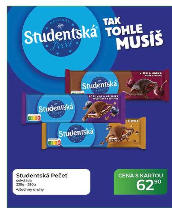 Studentská Pečeť čokoláda 225g - 250 g