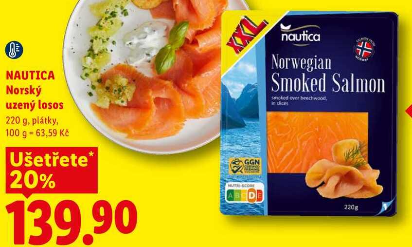 NAUTICA Norský uzený losos, 220 g