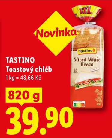TASTINO Toastový chléb, 820 g