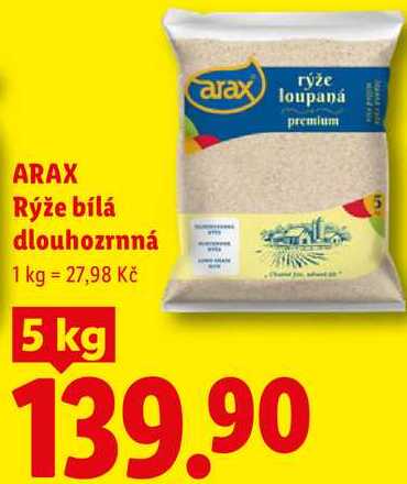 ARAX Rýže bílá dlouhozrnná, 5 kg
