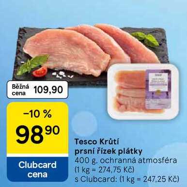 Tesco Krůtí prsní řízek plátky, 400 g