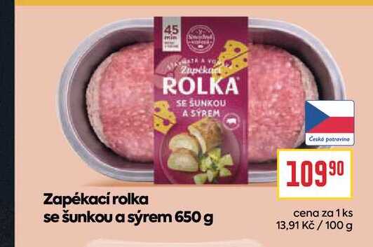 Zapékací rolka se šunkou a sýrem 650 g