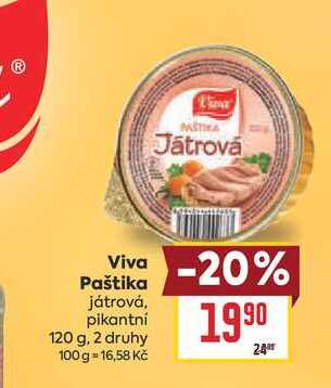Viva Paštika játrová, pikantní 120 g