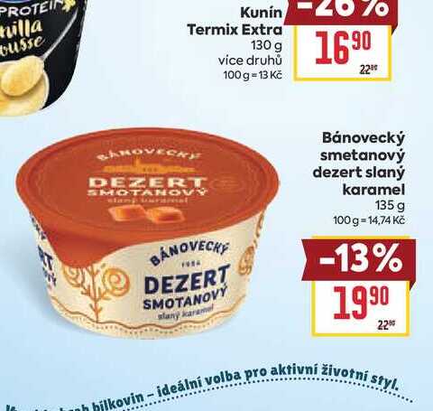Bánovecký smetanový dezert slaný karamel 135 g