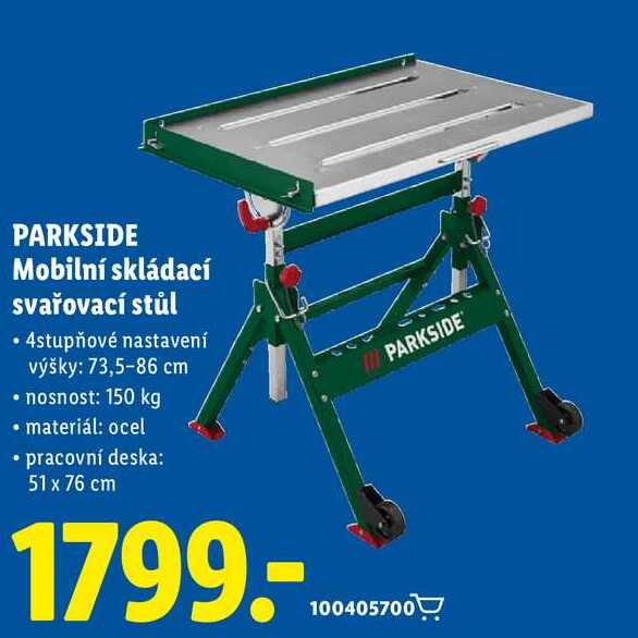 PARKSIDE Mobilní skládací svařovací stůl