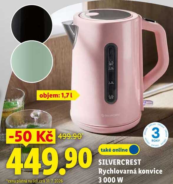 SILVERCREST Rychlovarná konvice 3 000 W
