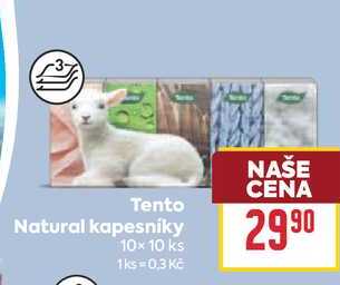 Tento Natural kapesníky 10x10 ks BILLA
