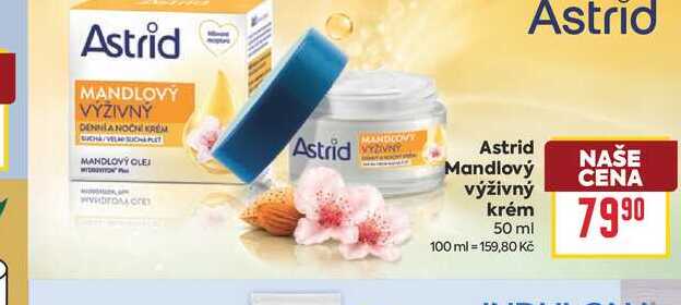 Astrid Mandlový výživný krém 50 ml