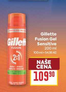 Gillette Fusion Gel Sensitive 200 ml BILLA