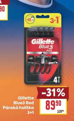 Gillette Blue3 Red Pánská holítka 3+1 BILLA