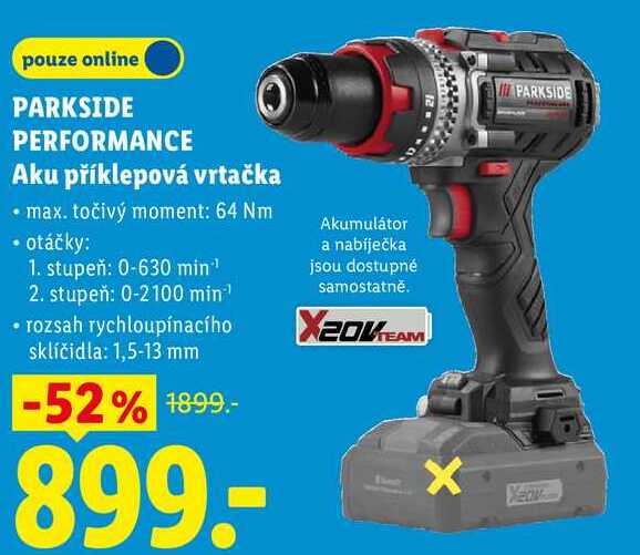 PARKSIDE PERFORMANCE Aku příklepová vrtačka
