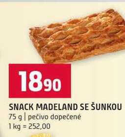 SNACK MADELAND SE ŠUNKOU 75 g pečivo dopečené 