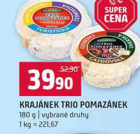 KRAJÁNEK TRIO POMAZÁNEK 180 g vybrané druhy
