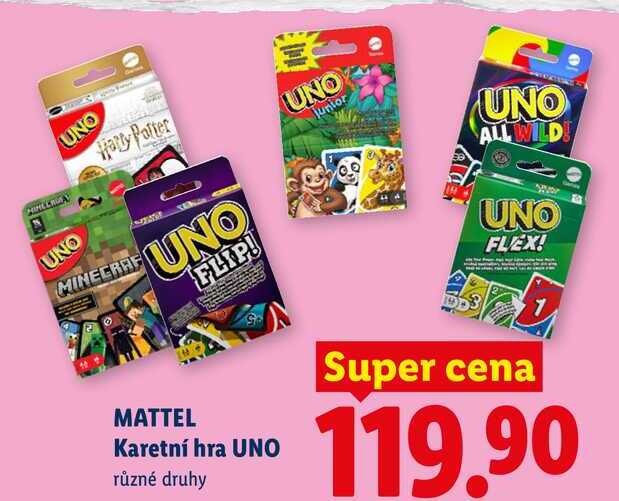 MATTEL Karetní hra UNO, různé druhy