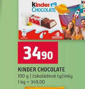 KINDER CHOCOLATE 100 g čokoládové tyčinky 