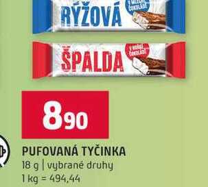 PUFOVANÁ TYČINKA 18 g vybrané druhy