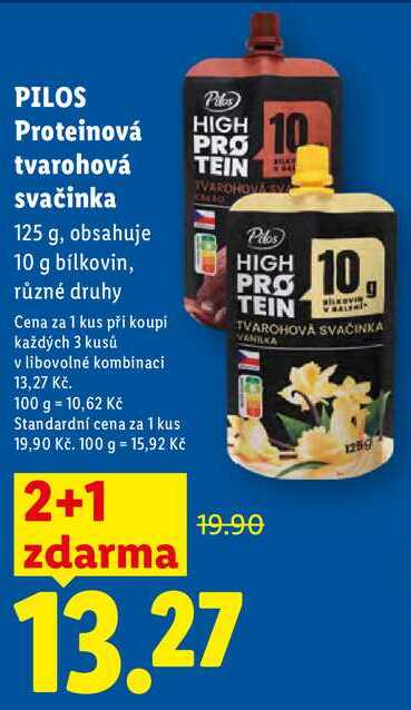 PILOS Proteinová tvarohová svačinka, 125 g