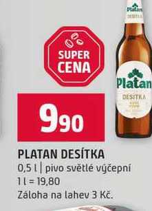 PLATAN DESÍTKA 0,5l pivo světlé výčepní