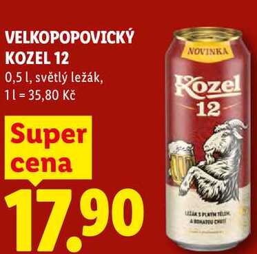 VELKOPOPOVICKÝ KOZEL 12, 0,5 l